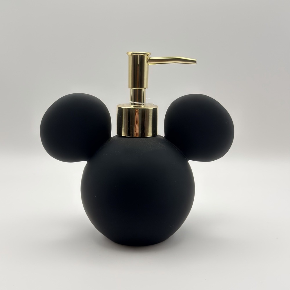 Disney Mickey Mouse Jay Franco & Sons Black/Gold Lotion Soap Pump Dispenser NEW